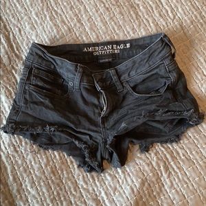 american eagle black shorts